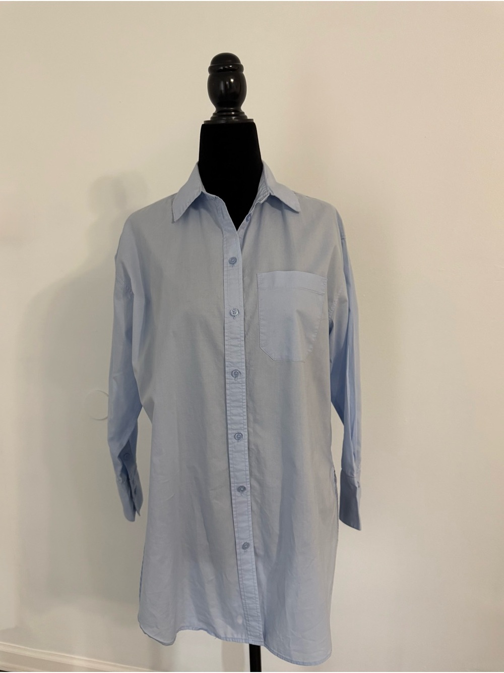 Light Blue oversize women  Button-Up Shirt